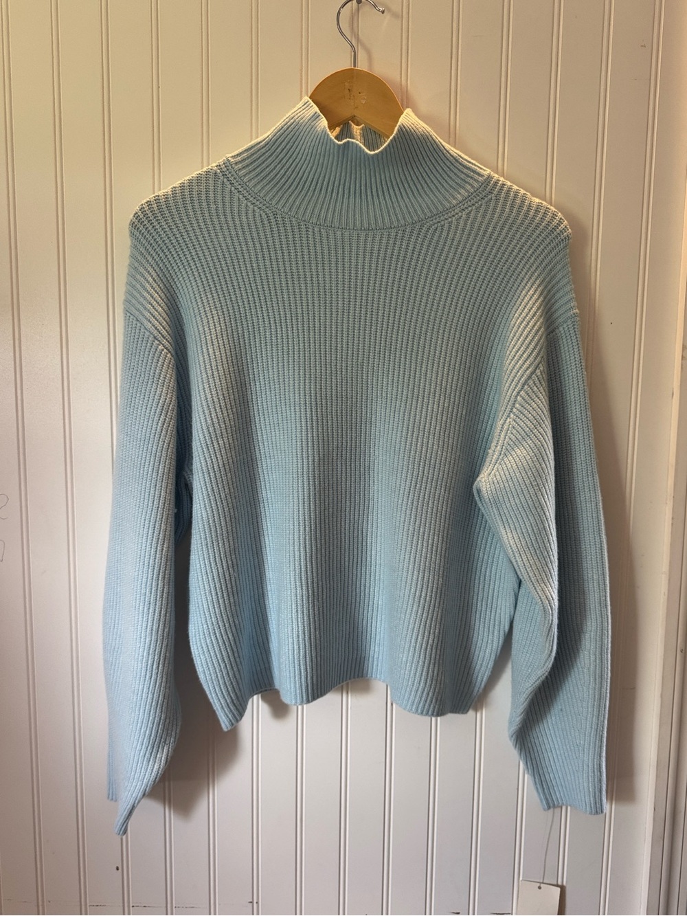 a new day Light Blue Ribbed Turtleneck Sweater